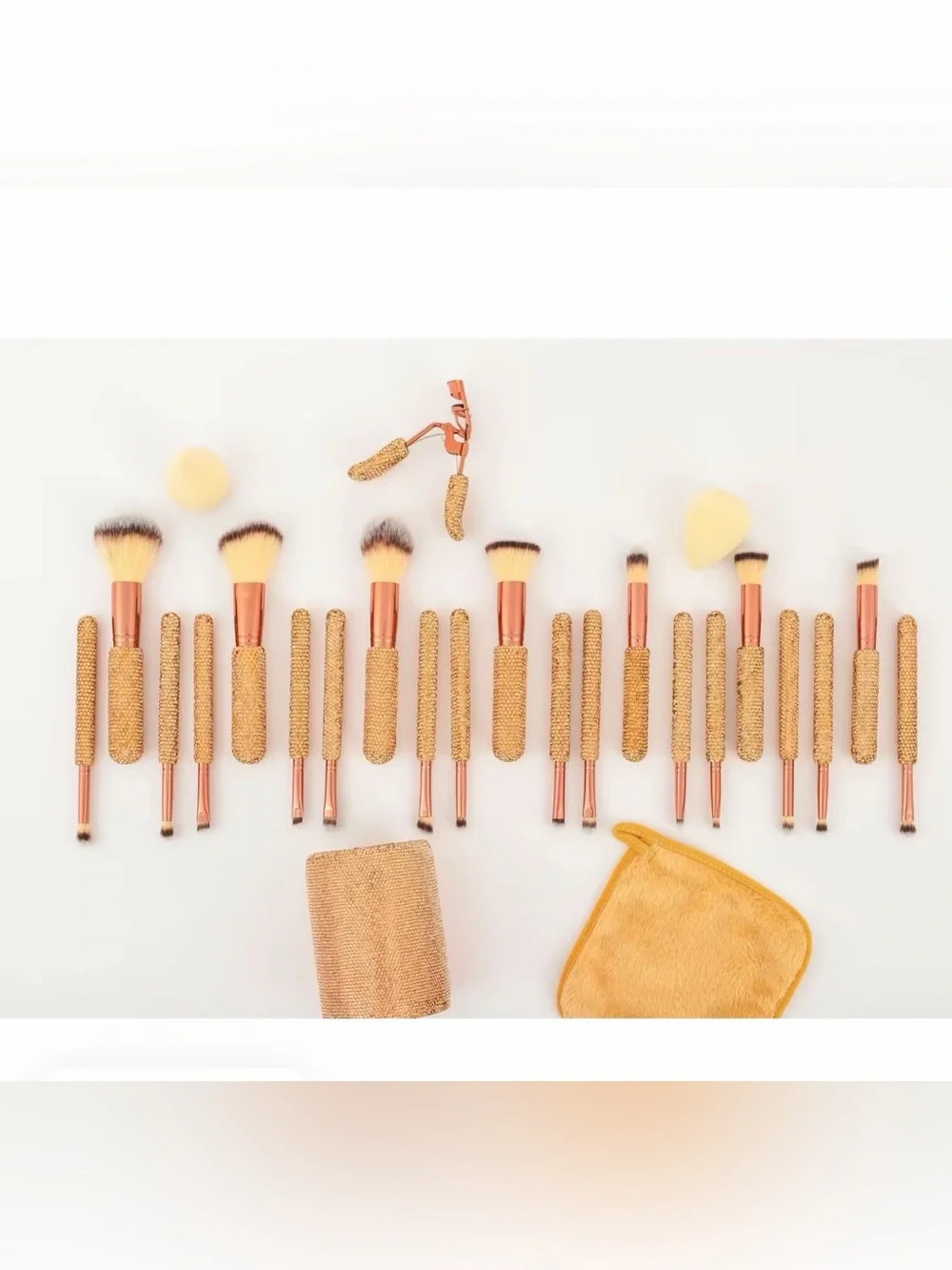 26-Piece Rose Gold Makeup Brush Set with Case